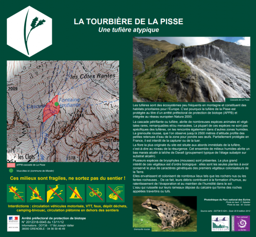 Panneau APPB Tourbière de la Pisse